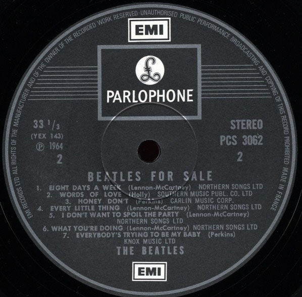 The Beatles – Beatles For Sale -  Early UK Pressing