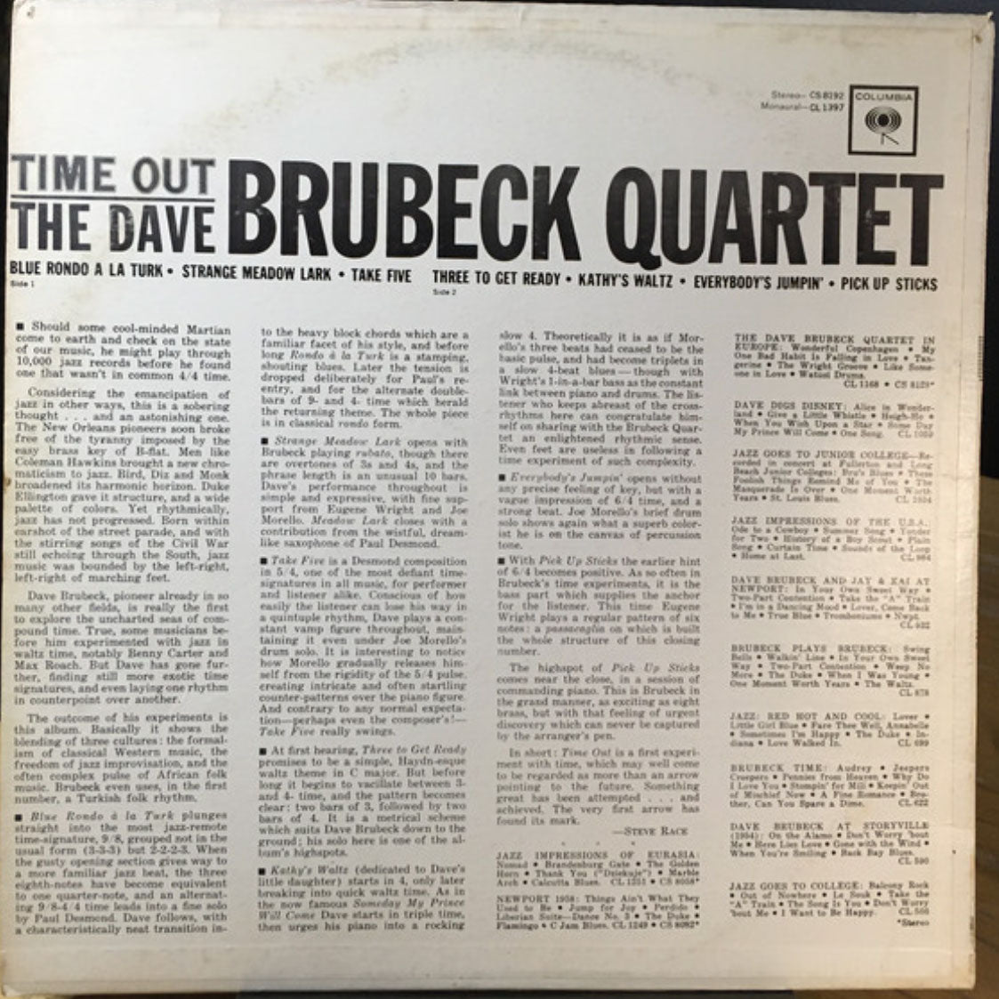 The Dave Brubeck Quartet - Time Out - Rare