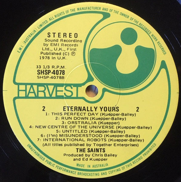 The Saints – Eternally Yours - Rare 1978 Australian Pressing