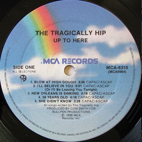 The Tragically Hip – Up To Here - ORIGINAL