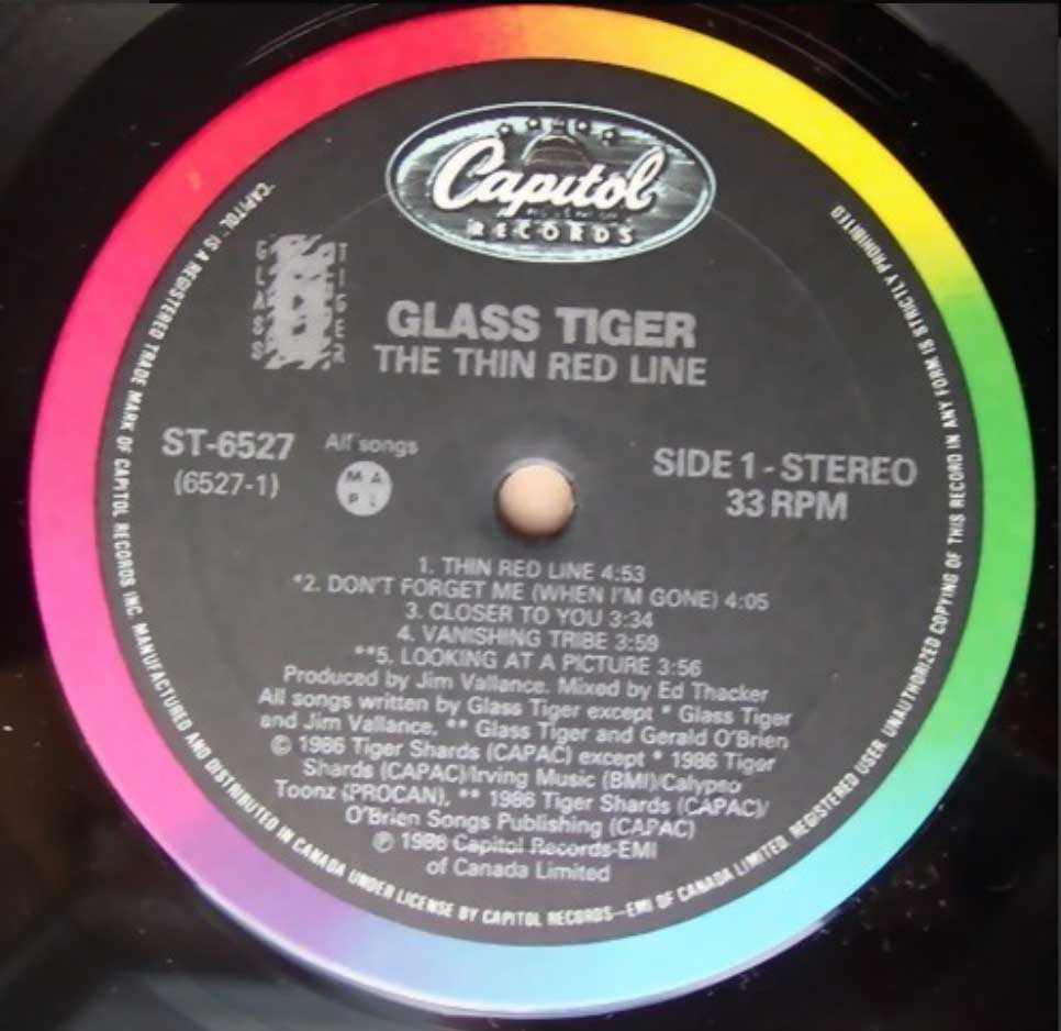 Glass Tiger - The Thin Red Line - 1986 VinylPursuit.com