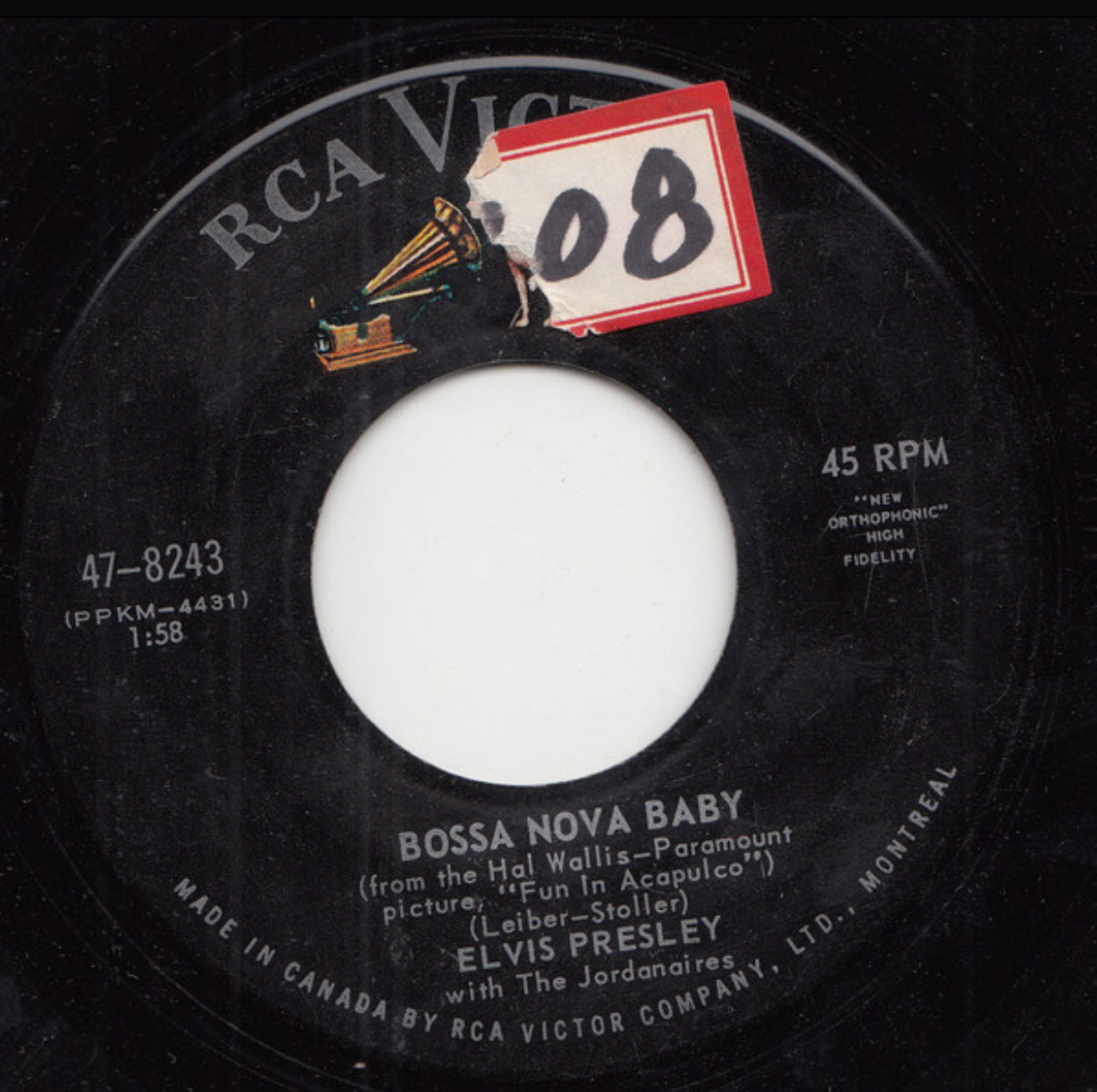 Elvis Presley With The Jordanaires - Bossa Nova Baby / Witchcraft - 45 Single