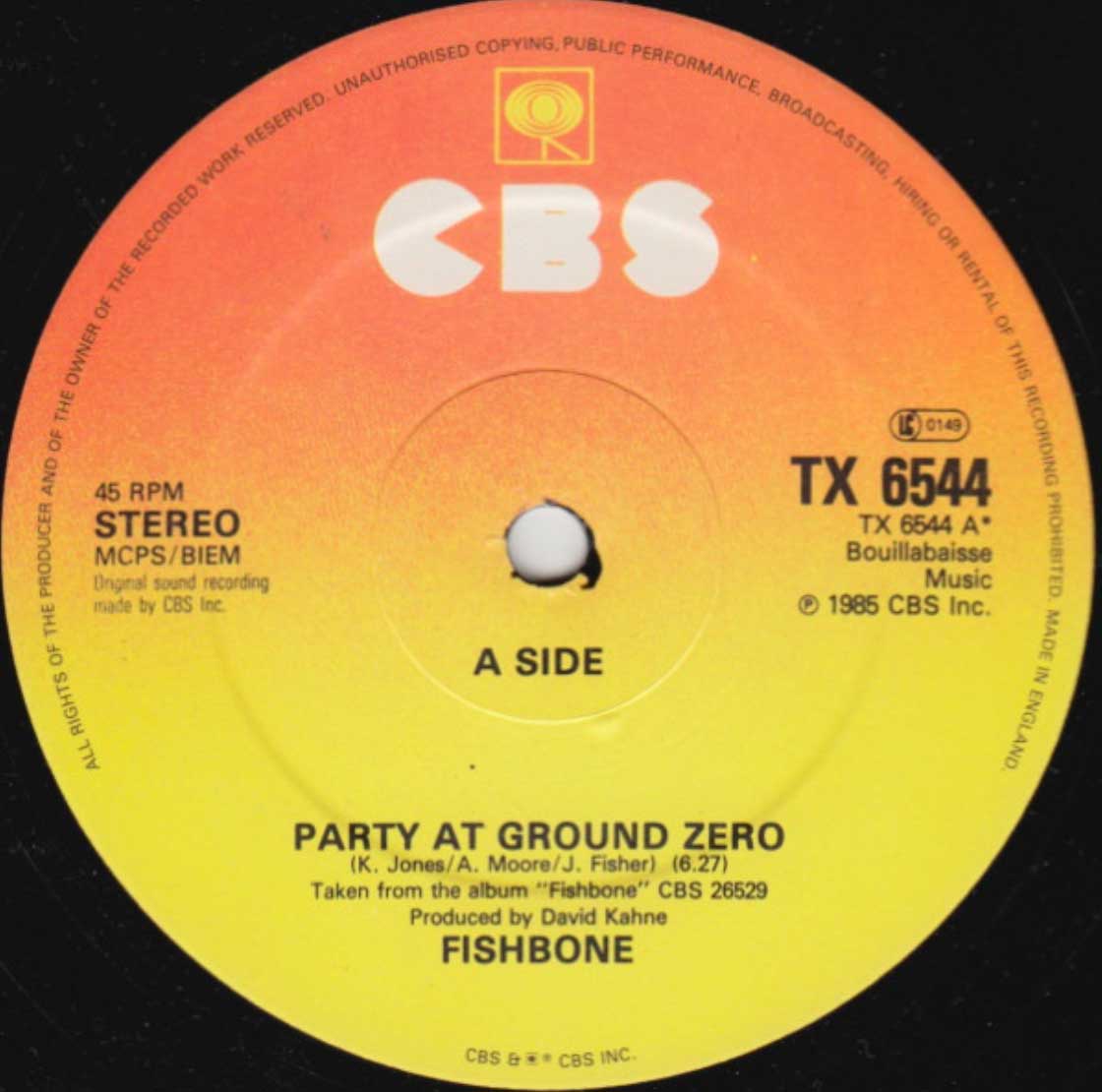 Fishbone - Party At Ground Zero - RARE - UK Pressing