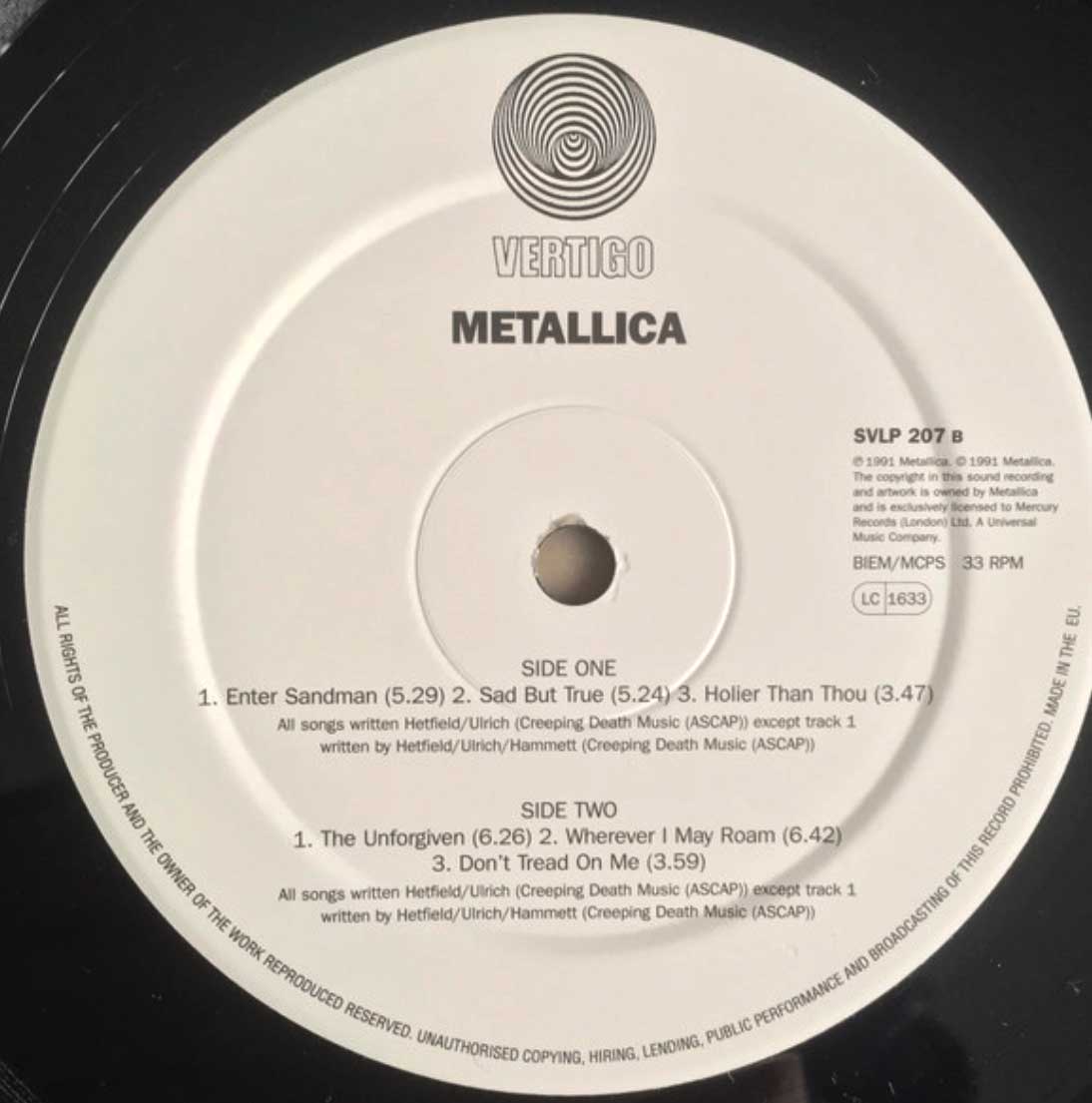 Metallica ‎– Metallica - Limited Edition - RARE