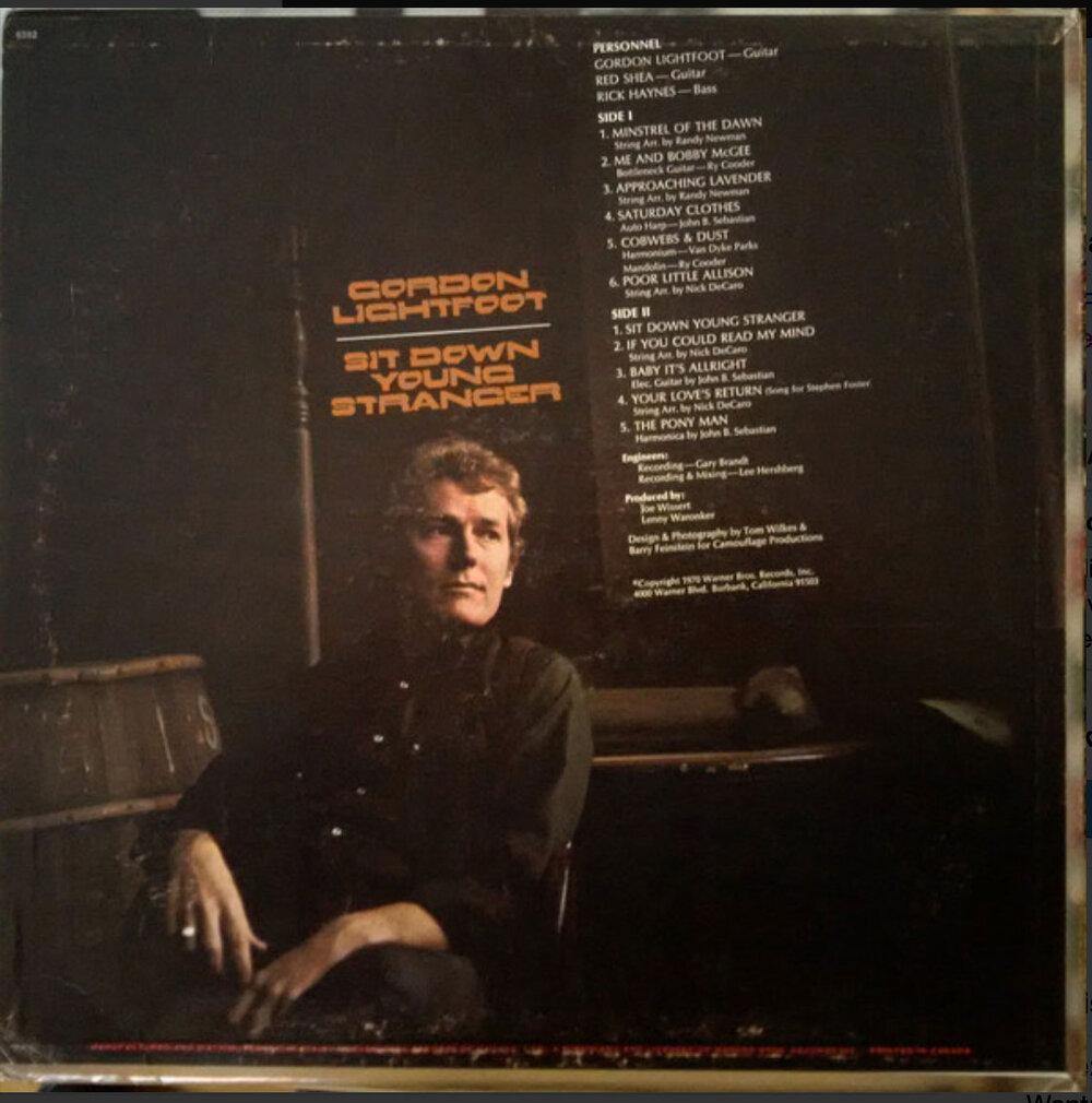 GORDON LIGHTFOOT ‎–  Sit Down Young Stranger - VinylPursuit.com