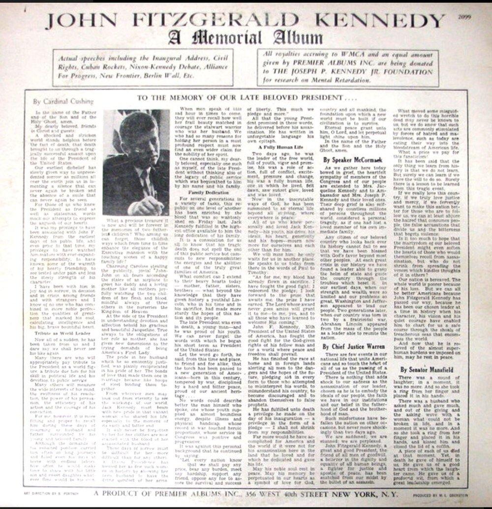 JOHN FITZGERALD KENNEDY ‎– A Memorial Album - VinylPursuit.com