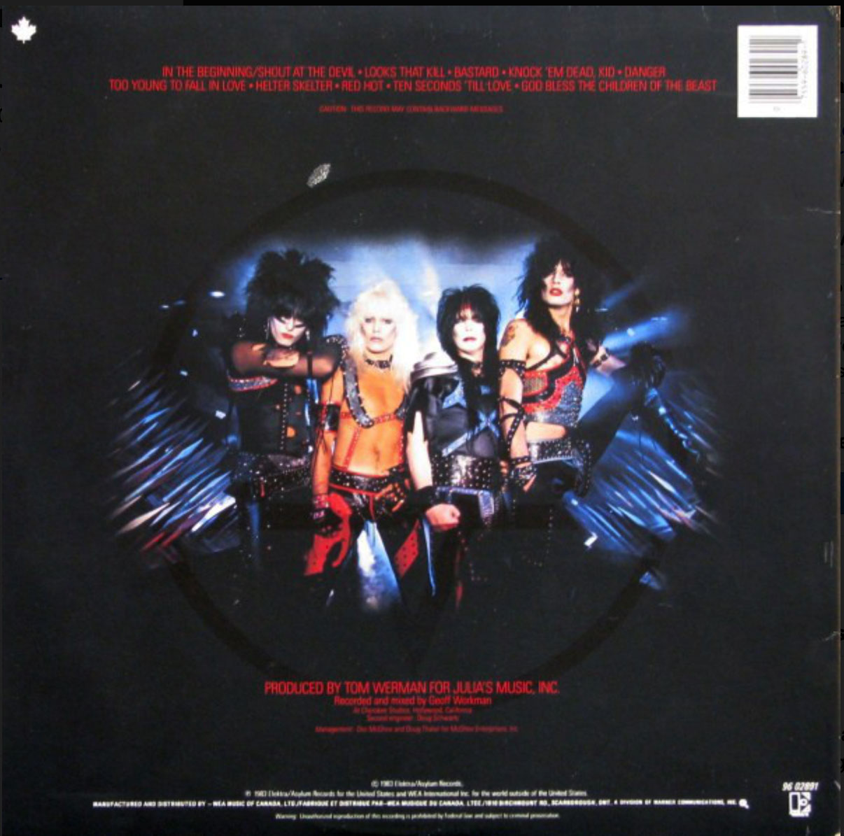 Motley Crüe ‎– Shout At The Devil - Rare