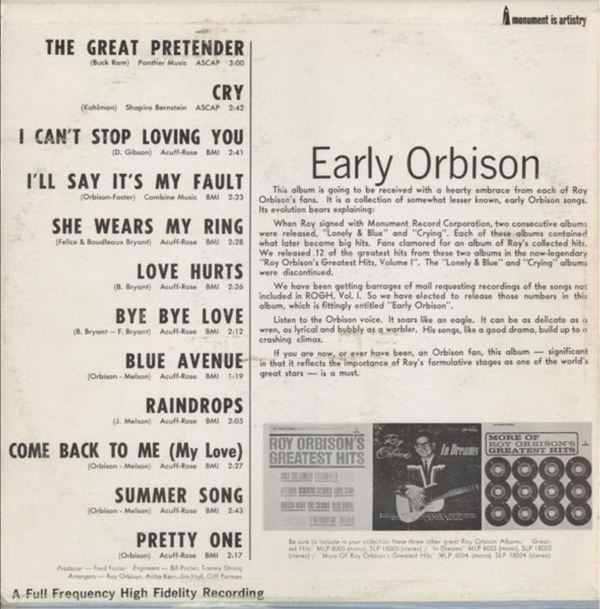 Roy Orbison ‎– Early Orbison