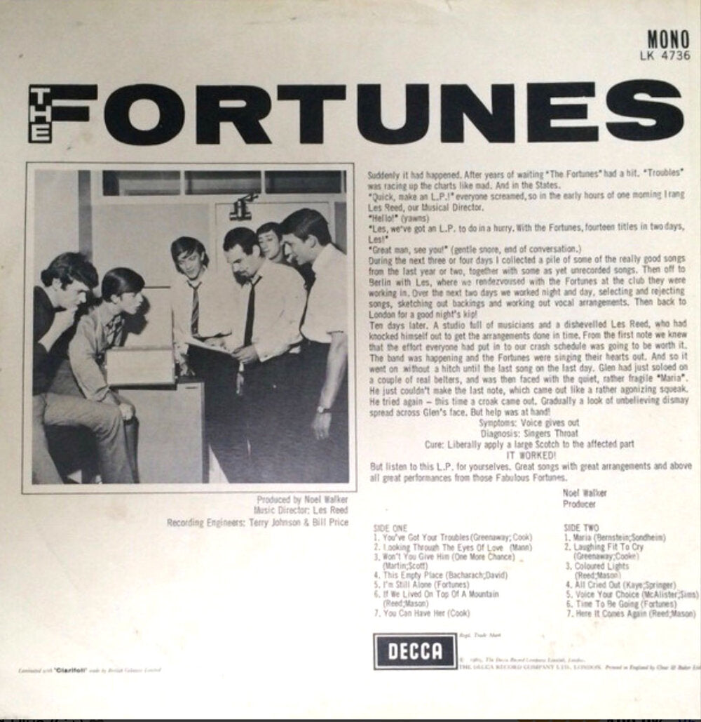 The Fortunes ‎– The Fortunes - 1965 UK Mono Pressing