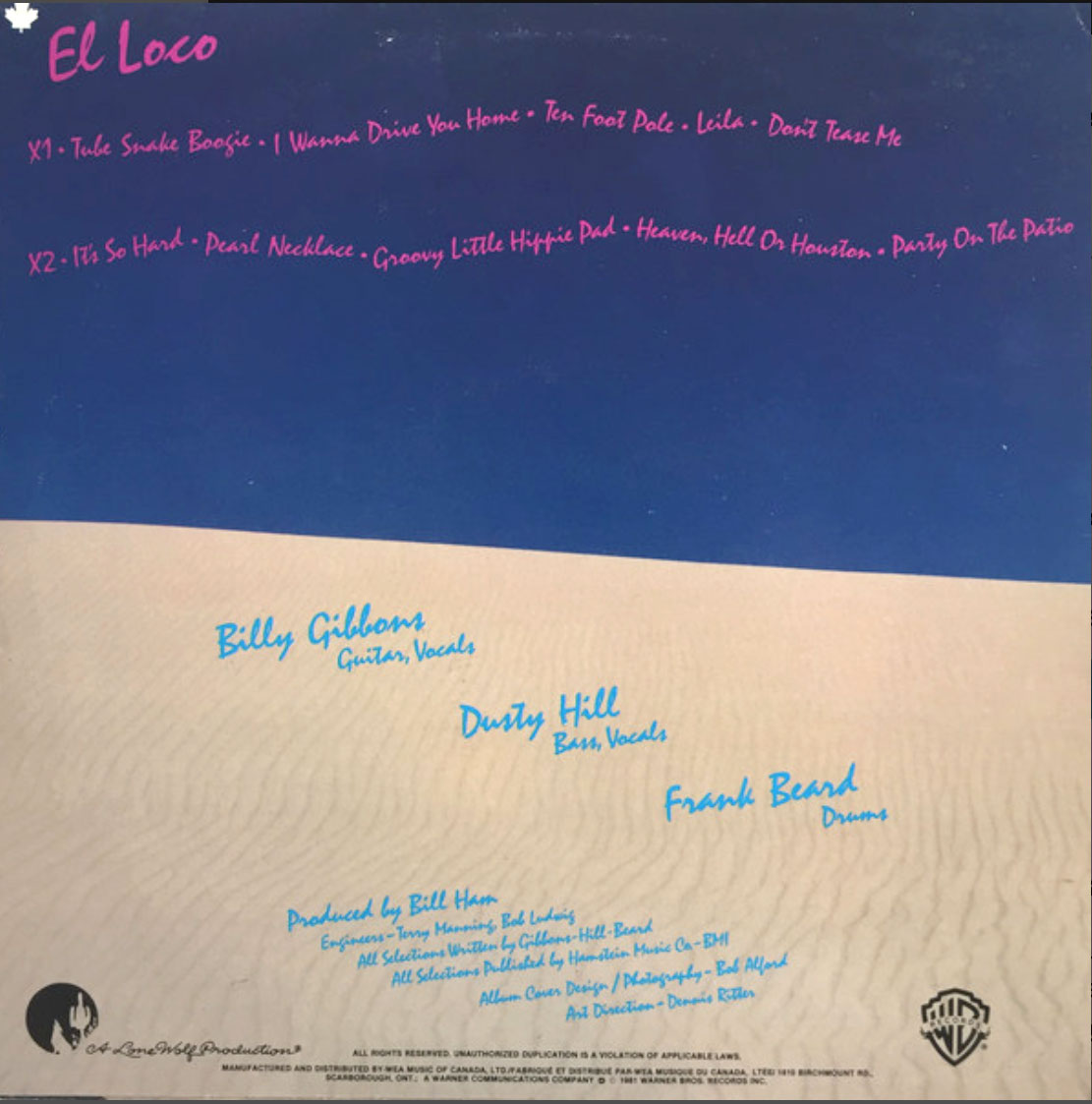 ZZ Top ‎– El Loco - 1981