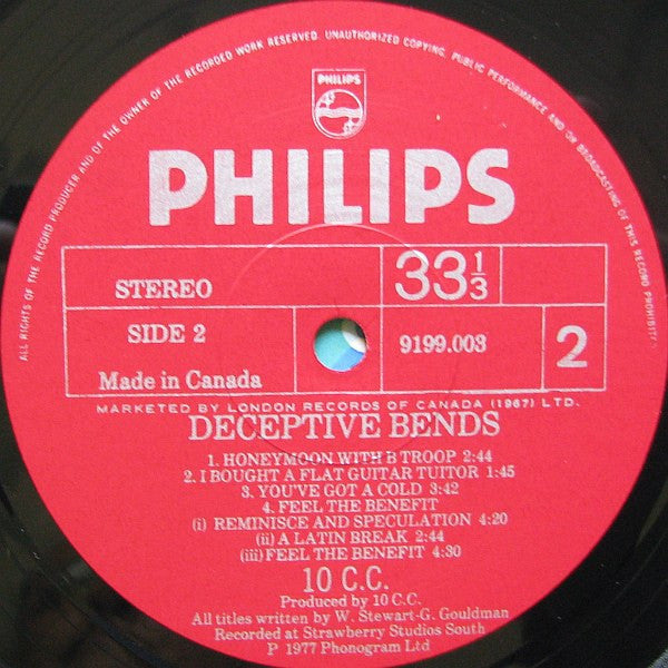 10CC ‎–  Deceptive Bends - 1977 Original!