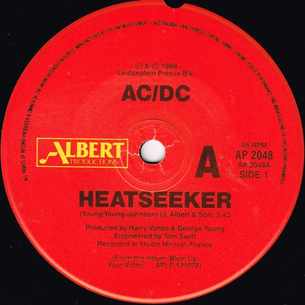 AC/DC – Heatseeker - 7" 45 RPM - Australian Pressing