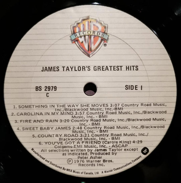 James Taylor – James Taylor's Greatest Hits - 1979 Orginal