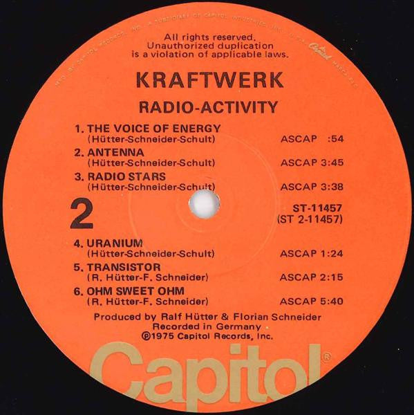 Kraftwerk – Radio-Activity - 1975 US Pressing!