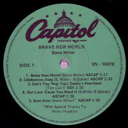 The Steve Miller Band – Brave New World - 1980