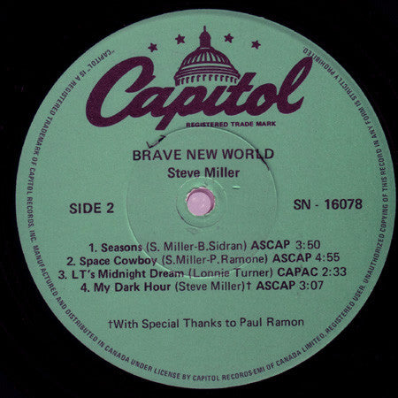 The Steve Miller Band – Brave New World - 1980