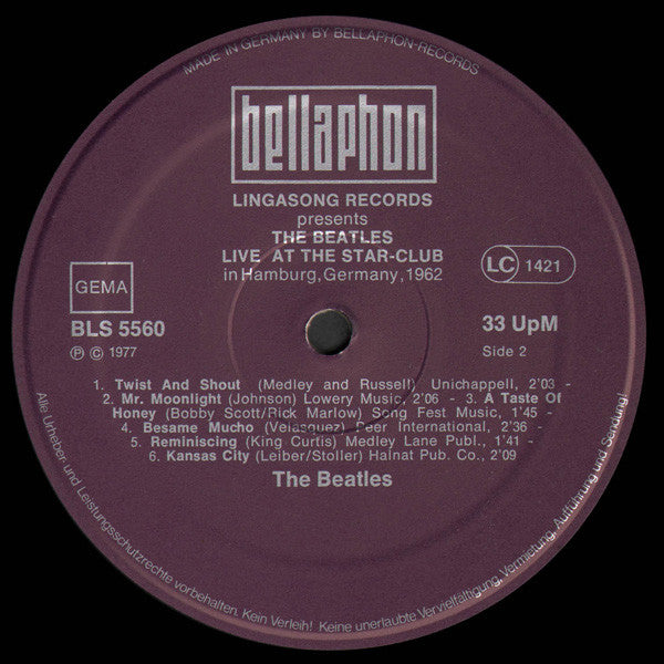 The Beatles – Live! At The Star-Club In Hamburg, Germany; 1962 - German Pressing