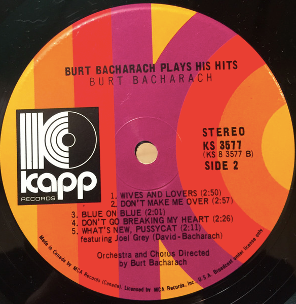 Burt Bacharach – Plays His Hits VinylPursuit.com