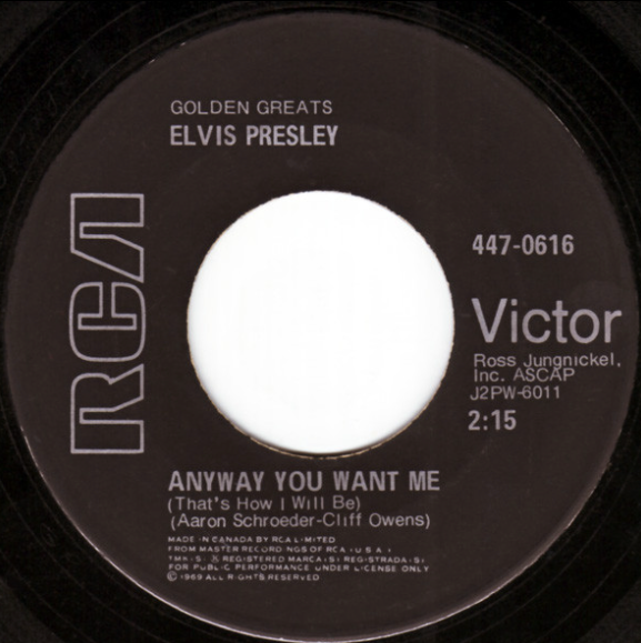 Elvis Presley – Love Me Tender / Anyway You Want Me (That's How I Will Be) - 45 RPM Single