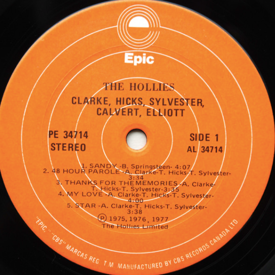 The Hollies – Clarke, Hicks, Sylvester, Calvert, Elliott