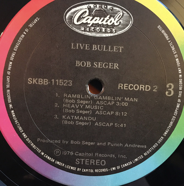 Bob Seger & The Silver Bullet Band – Live Bullet - 1976 VinylPursuit.com