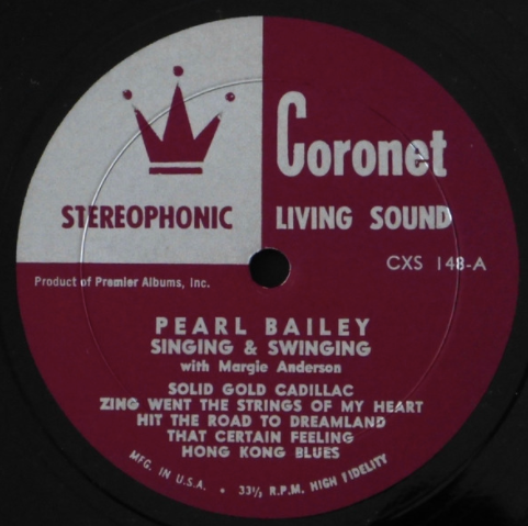 Pearl Bailey with Margie Anderson – Singing & Swinging - US Pressing