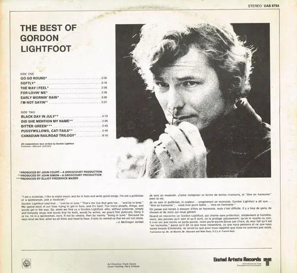 Gordon Lightfoot – The Best Of Gordon Lightfoot - 1970! VinylPursuit.com