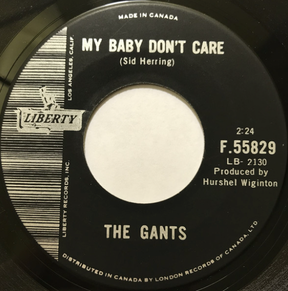 The Gants – Road Runner / My Baby Don't Care - RARE 45 RPM Single