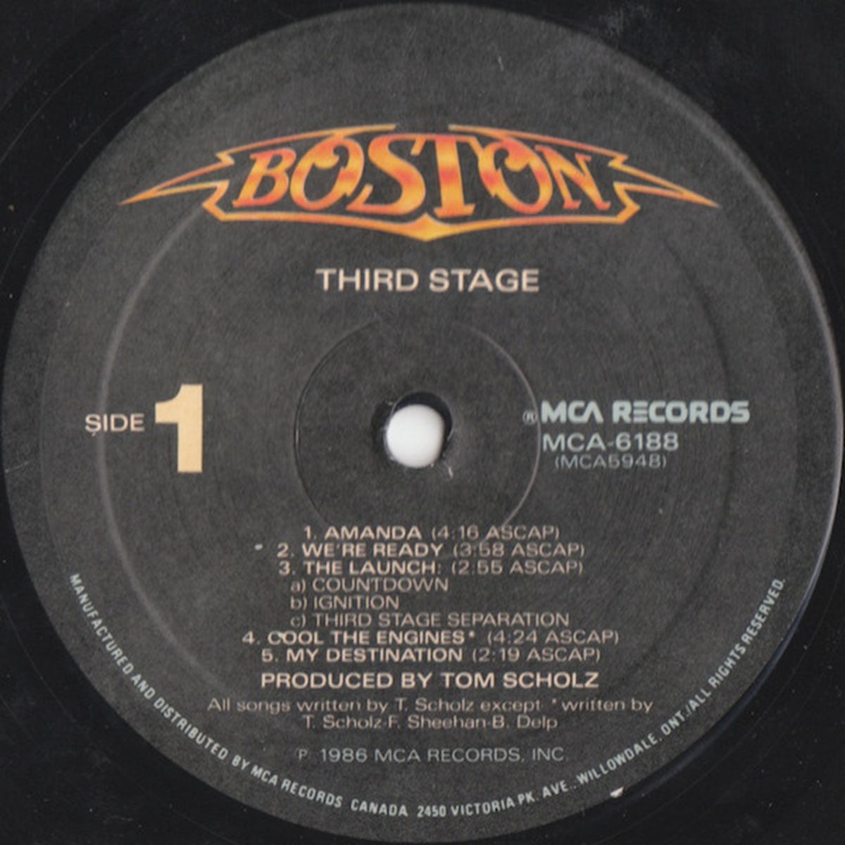 Boston ‎– Third Stage - 1986
