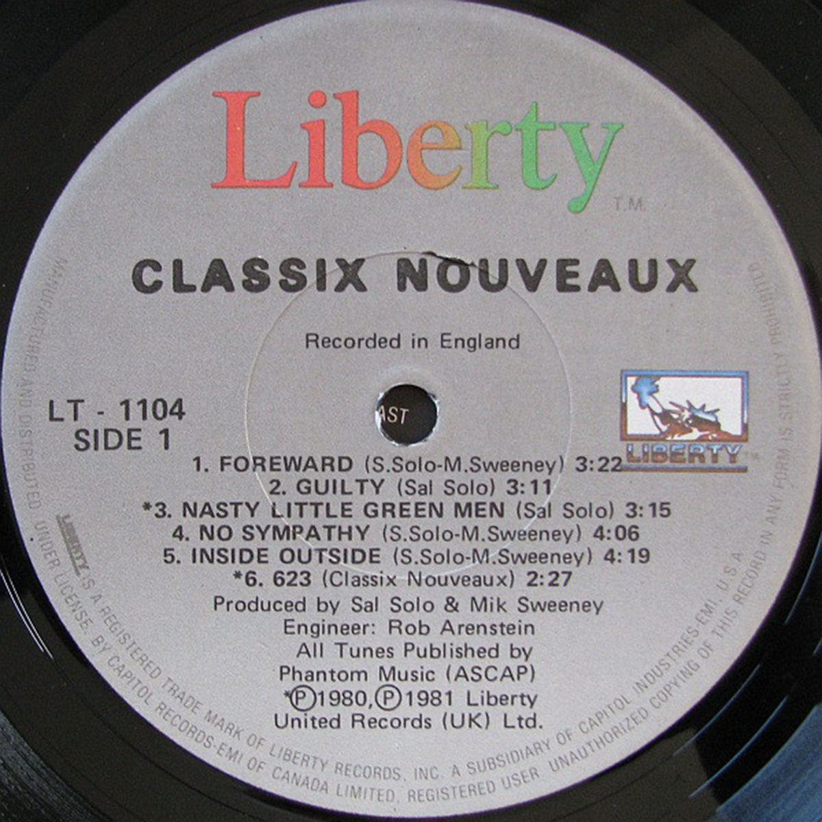 Classix Nouveaux ‎– Classix Nouveaux - 1981