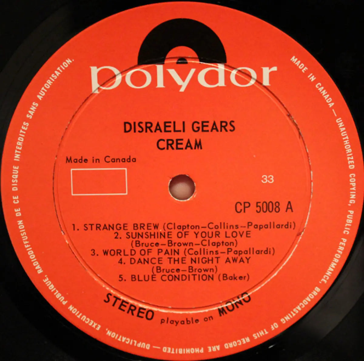 Cream ‎– Disraeli Gears VinylPursuit.com