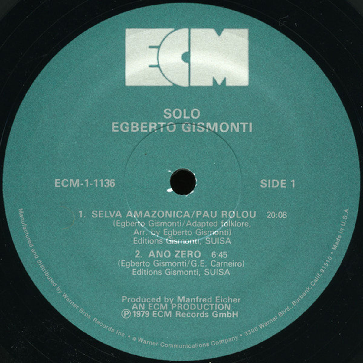 Egberto Gismonti ‎– Solo - 1979 US Pressing