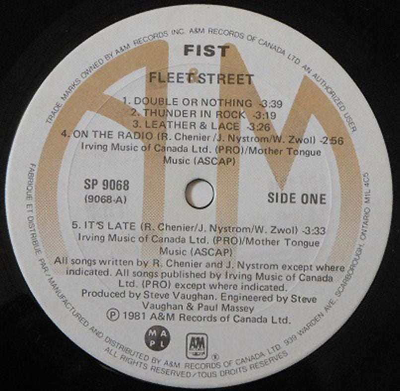 Fist ‎– Fleet Street - 1981 Original