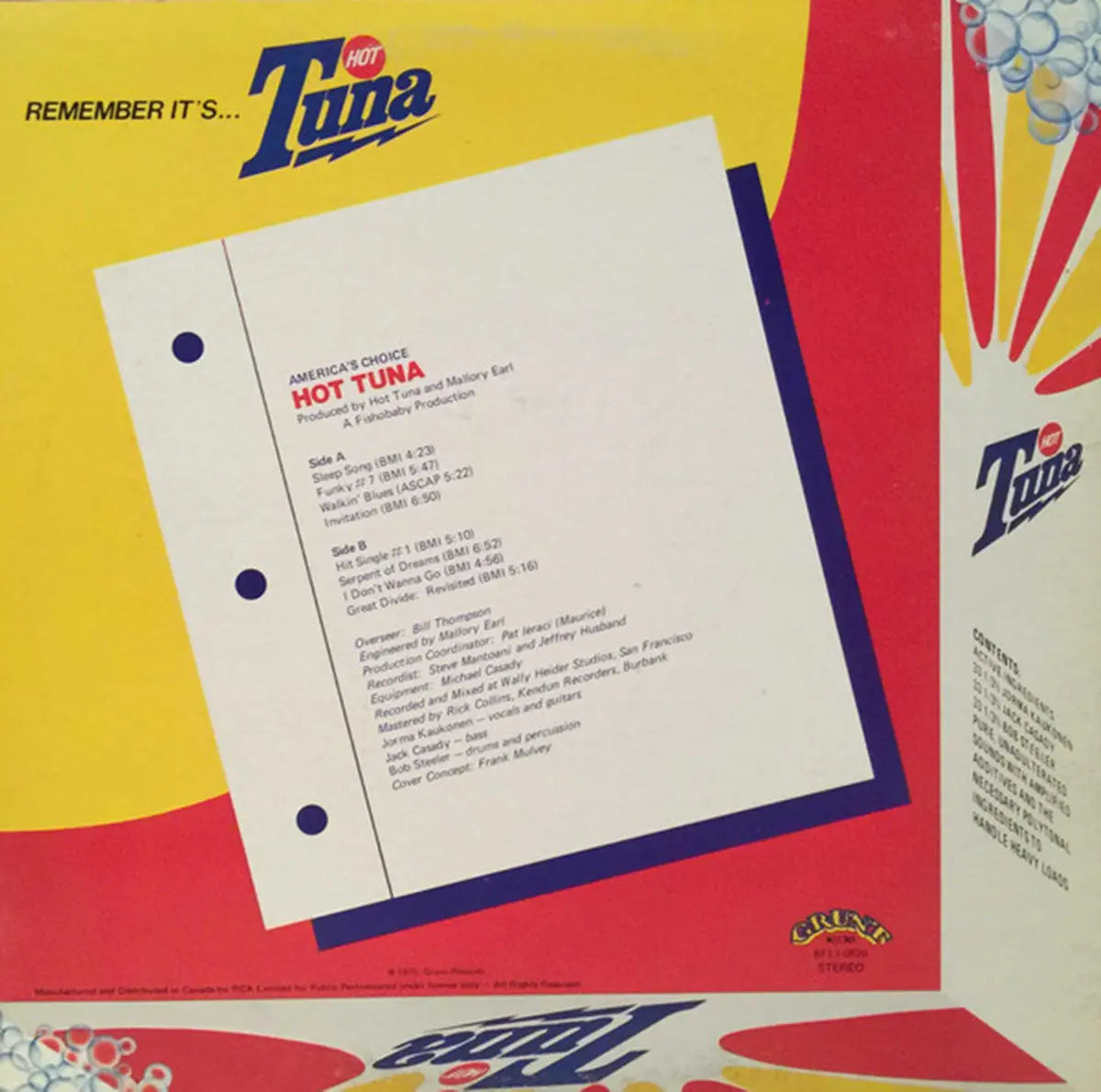 Hot Tuna ‎– America's Choice VinylPursuit.com