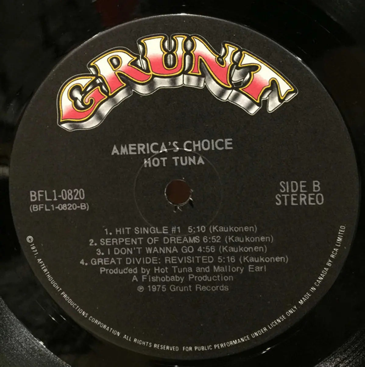 Hot Tuna ‎– America's Choice VinylPursuit.com