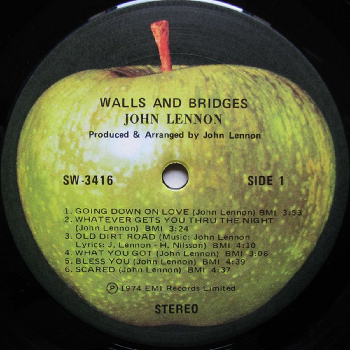 John Lennon ‎– Walls And Bridges - 1974 Apple Pressing with Booklet!