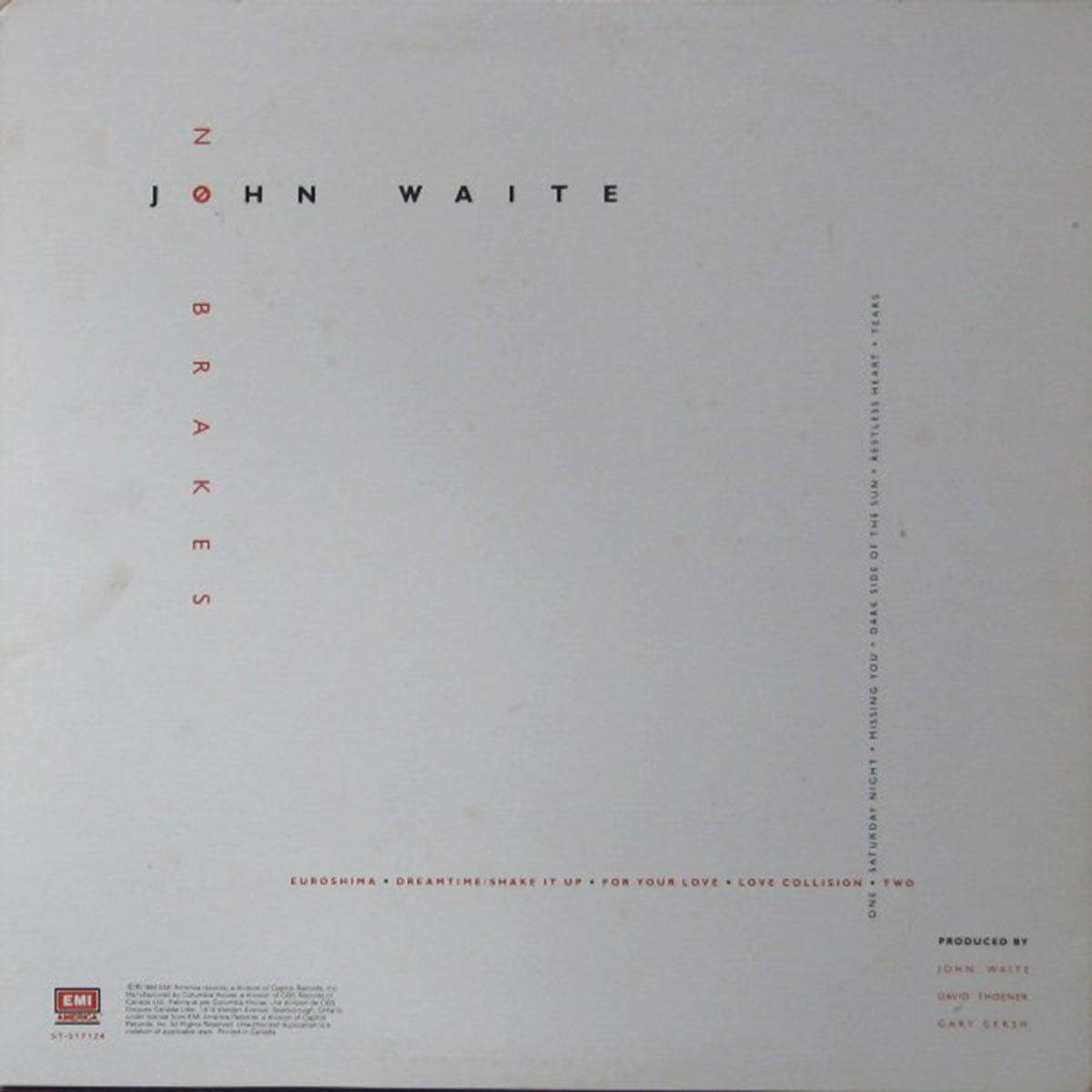 John Waite - No Brakes - 1984