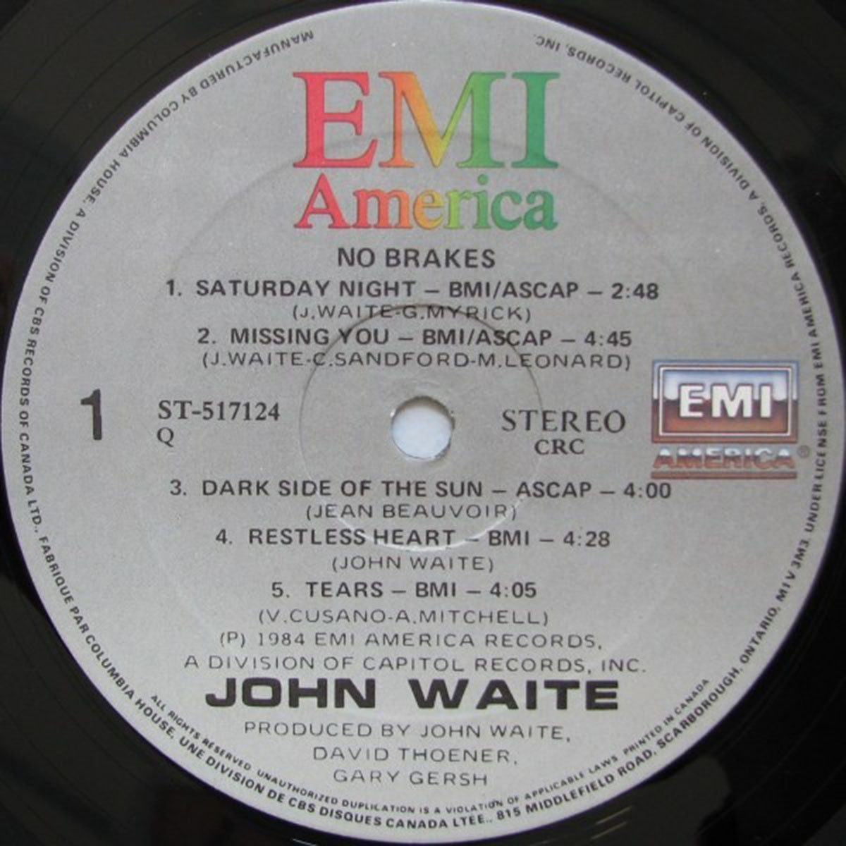 John Waite - No Brakes - 1984