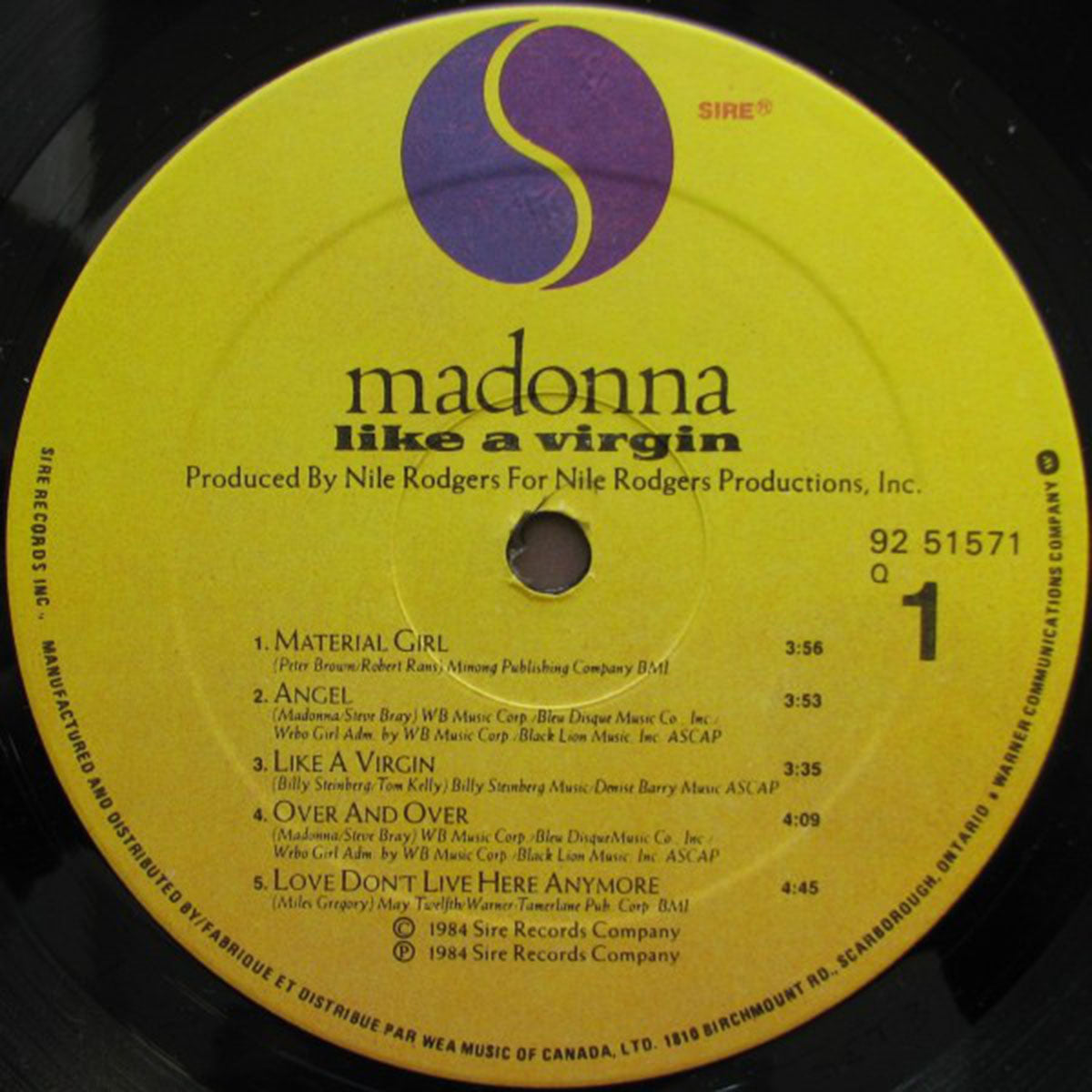 Madonna ‎– Like A Virgin - 1984 Pressing!