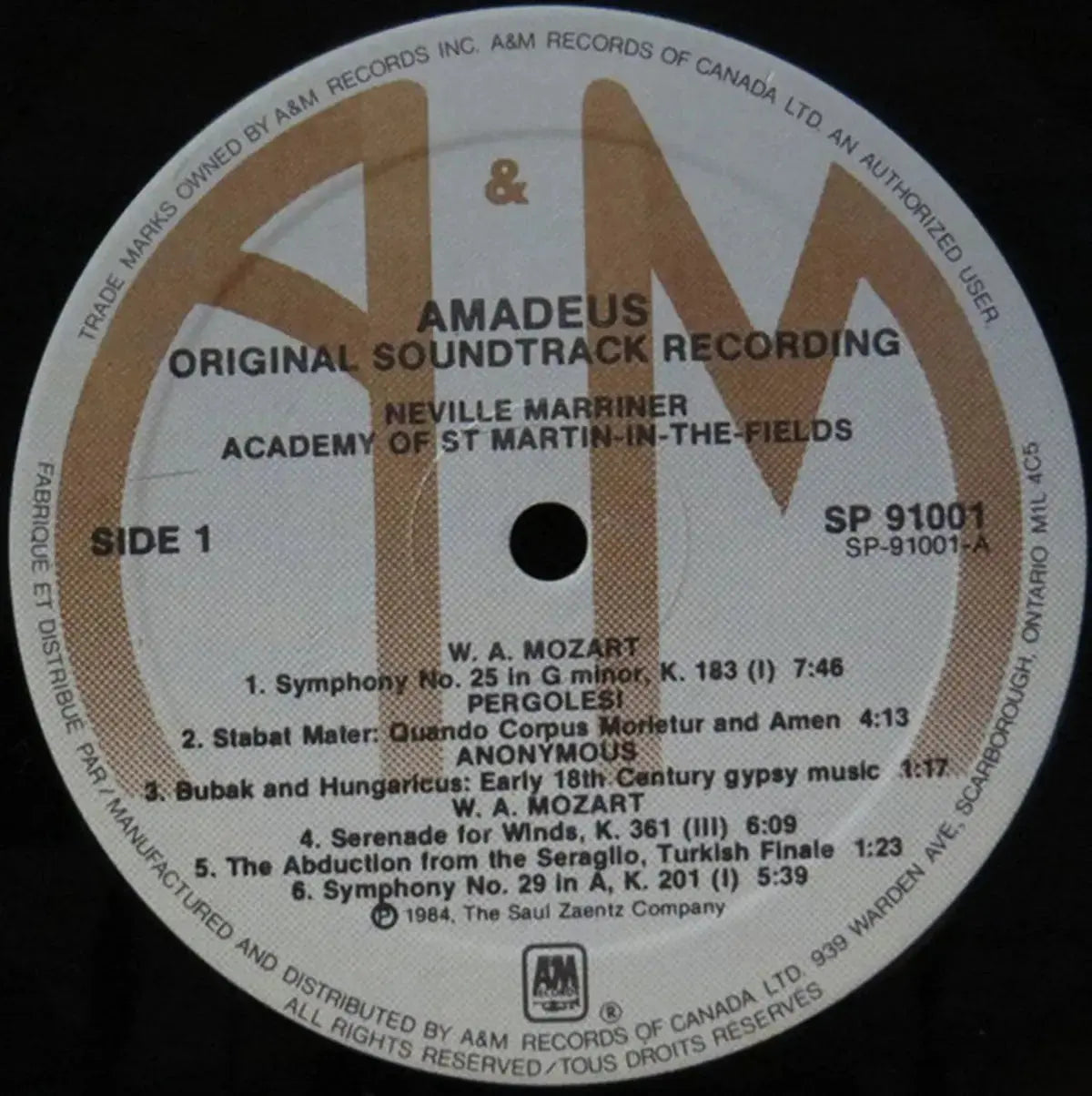 Mozart ‎– Amadeus (Original Movie Soundtrack\) Neville Marriner - 1984 VinylPursuit.com