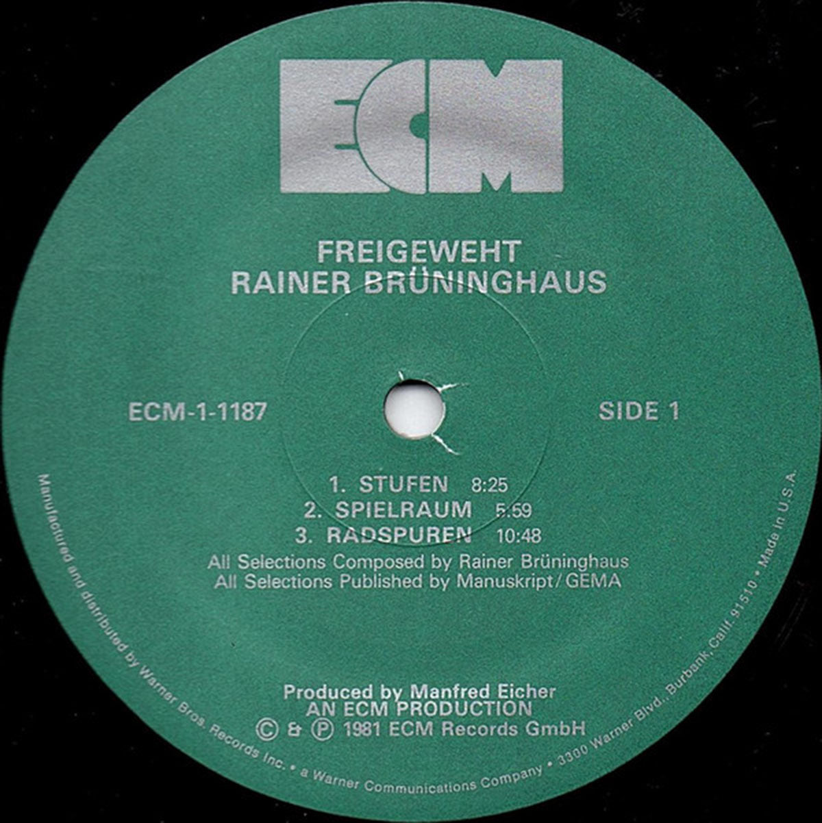 Rainer Brüninghaus ‎– Freigeweht - US Pressing