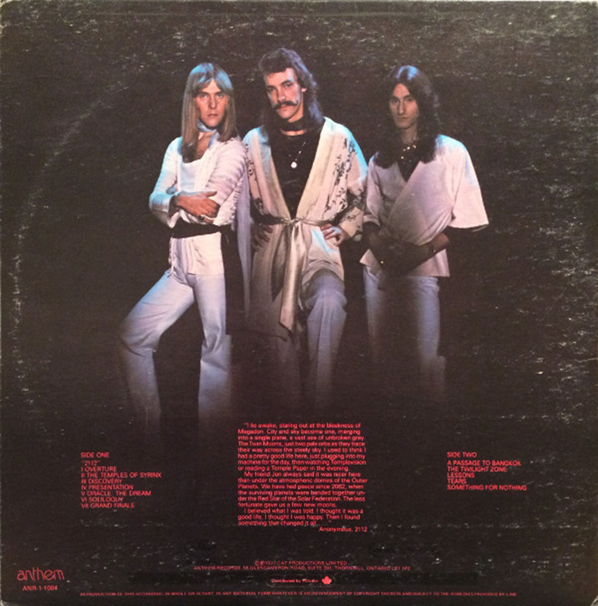 Rush ‎– 2112 - 1976 Original Pressing RARE