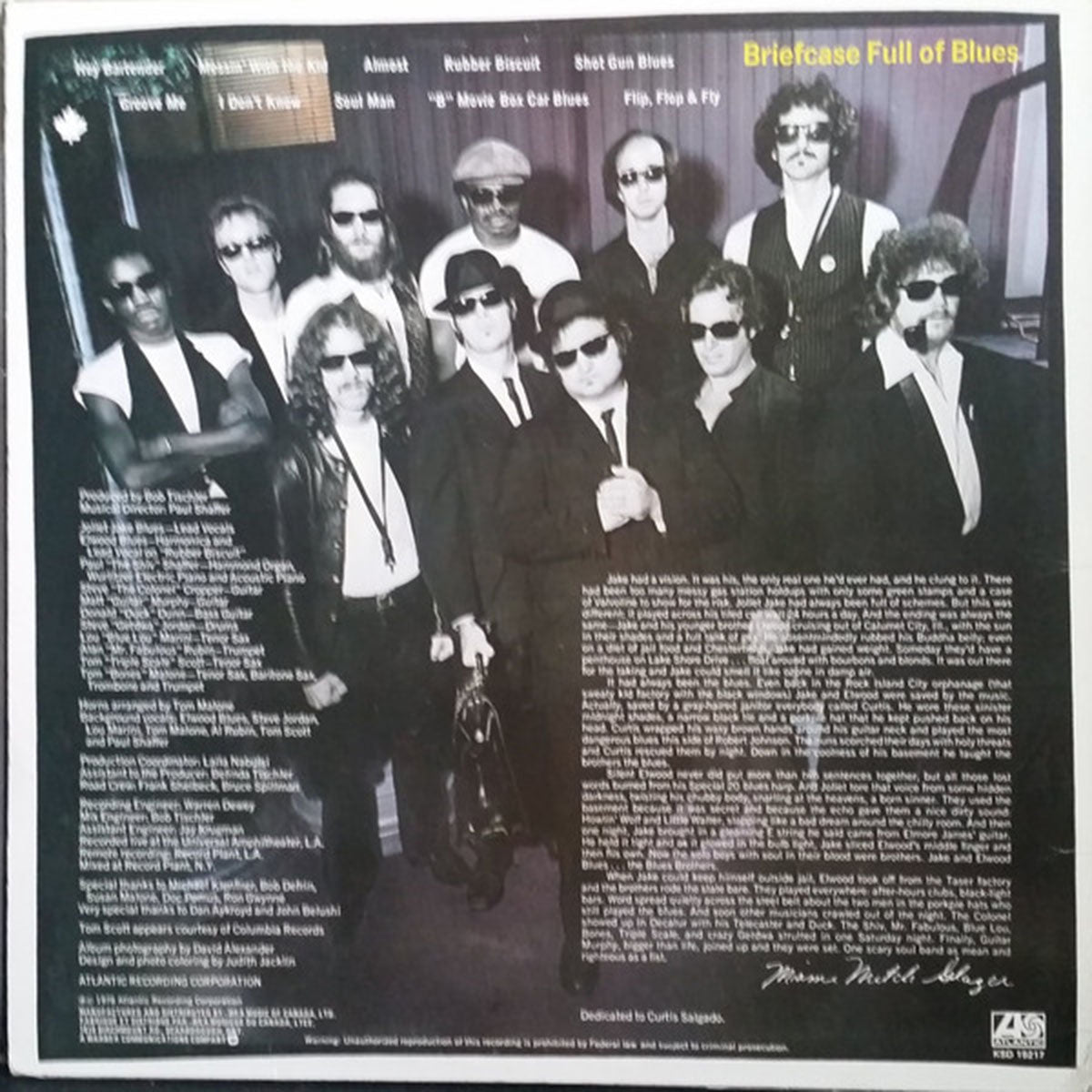 The Blues Brothers ‎– Briefcase Full Of Blues - 1978