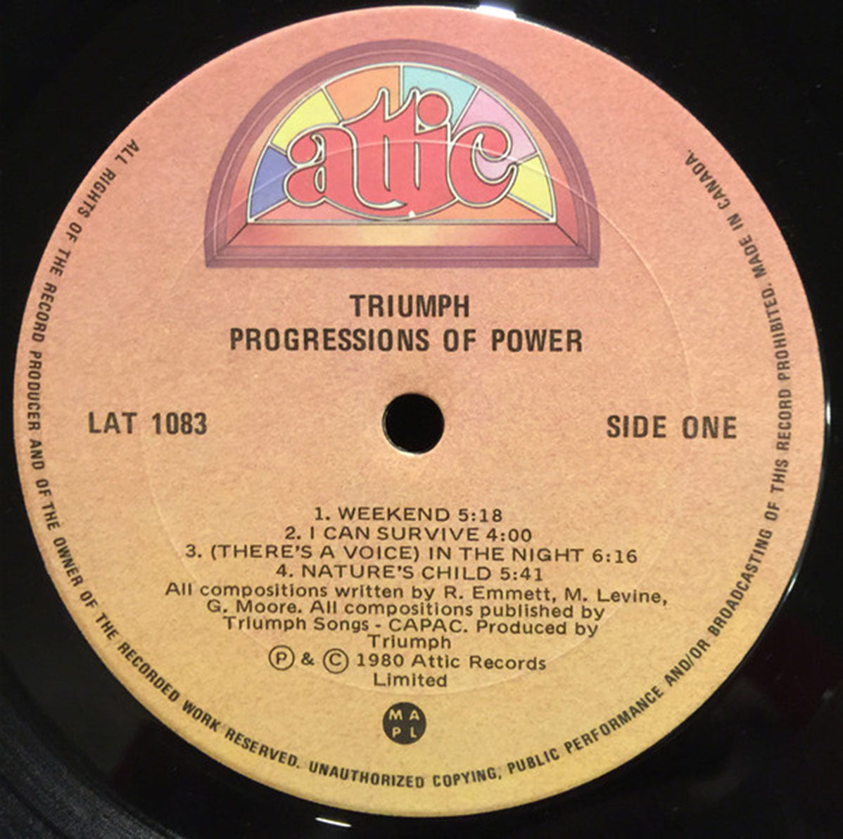 Triumph ‎– Progressions Of Power - 1980 Original!