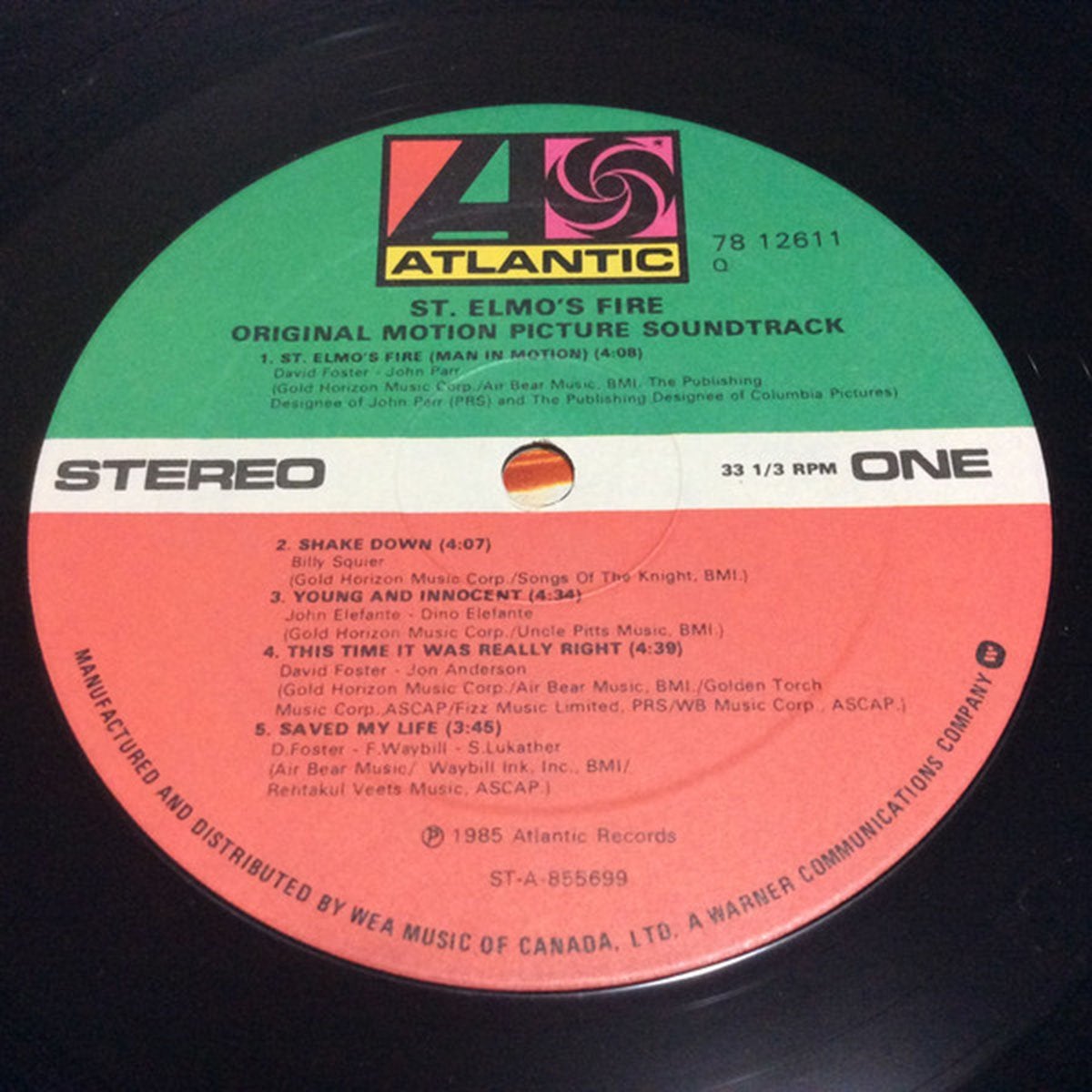 St. Elmo's Fire - Original Motion Picture Movie Soundtrack VinylPursuit.com