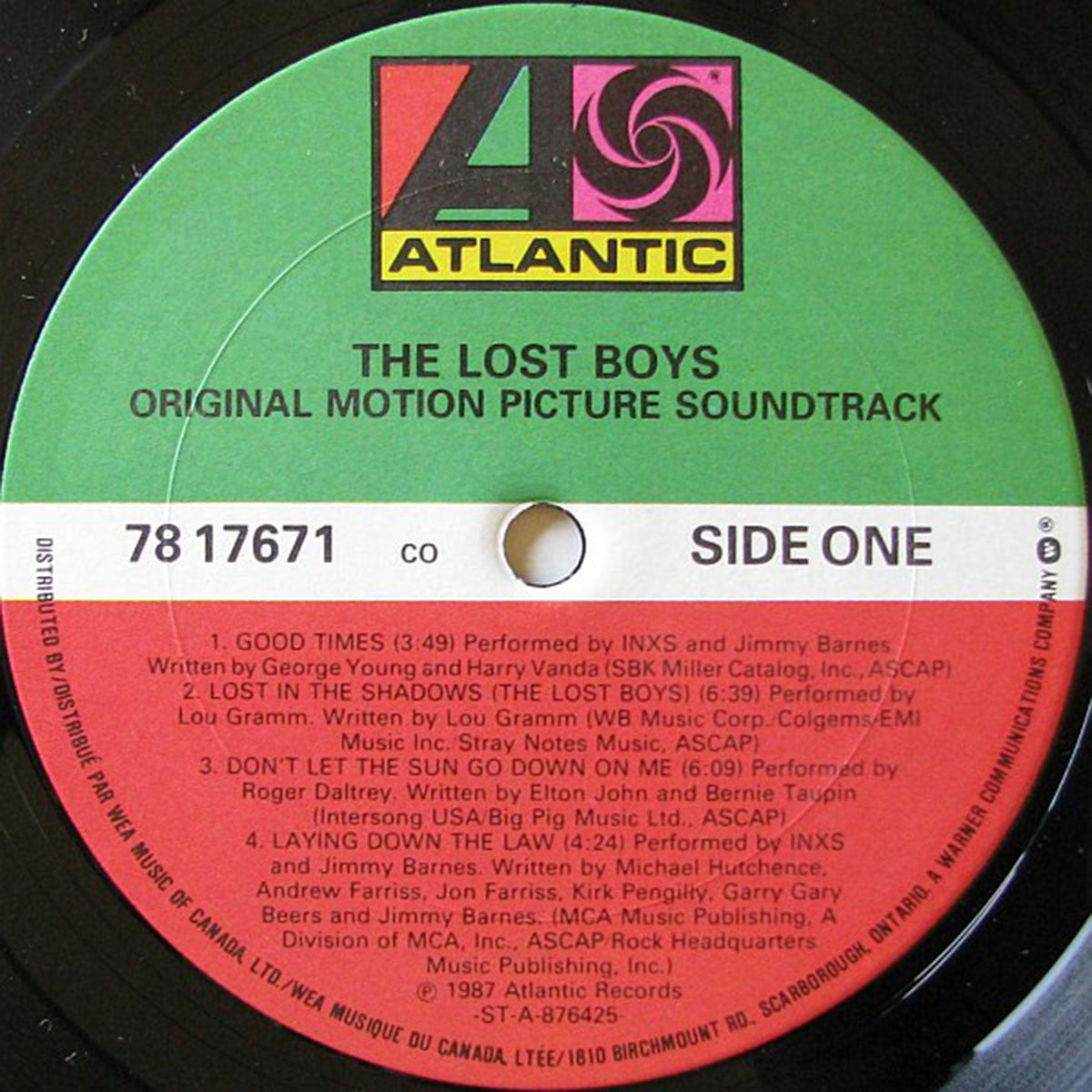 The Lost Boys - Original Motion Picture Movie Soundtrack - Various ‎