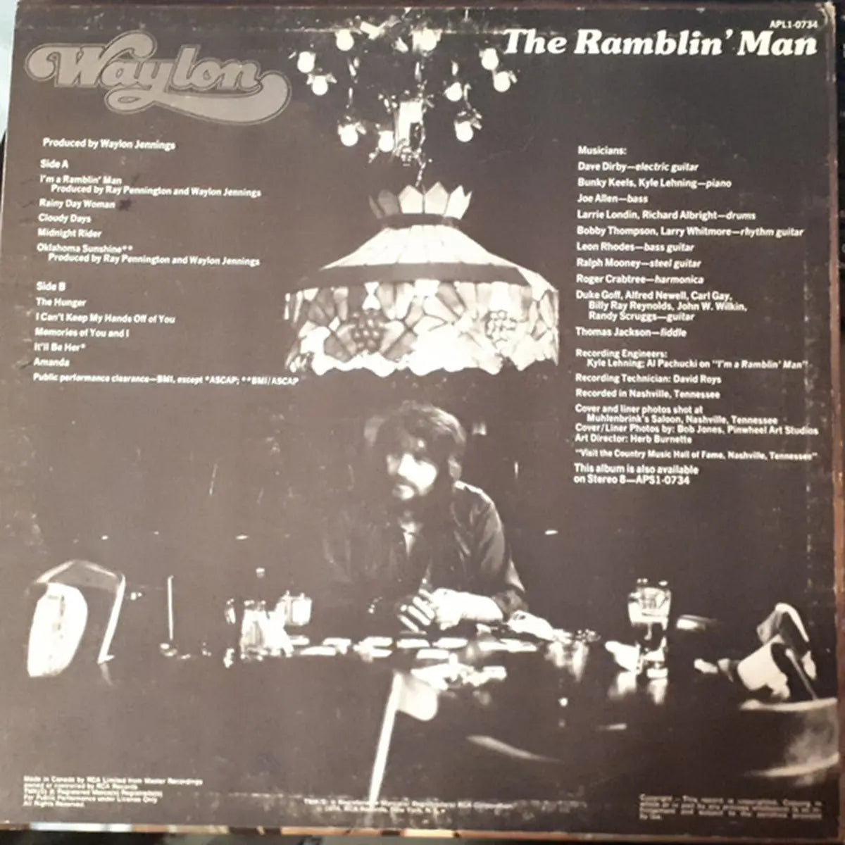 Waylon Jennings ‎– Waylon The Ramblin' Man VinylPursuit.com