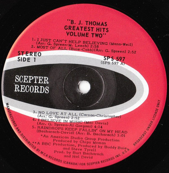 B.J. Thomas – Greatest Hits Volume Two