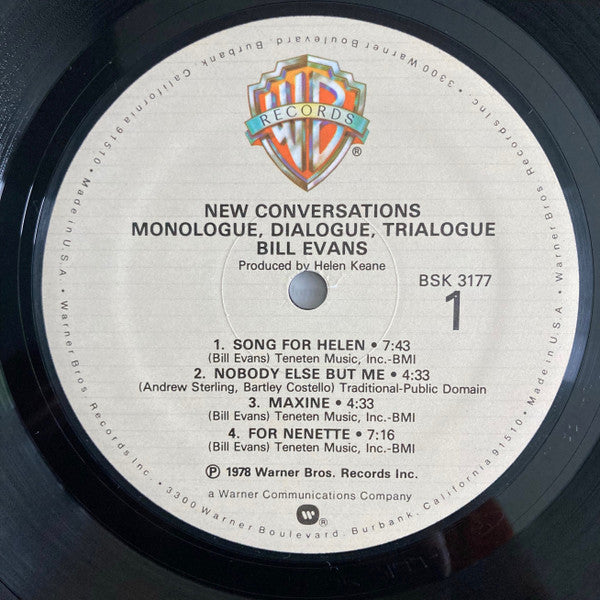 Bill Evans – New Conversations - 1978 US Pressing