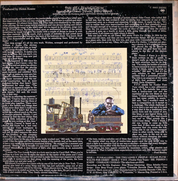 Bill Evans – The Bill Evans Album - 1971 US Pressing